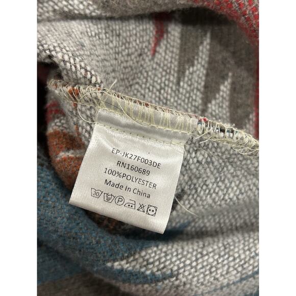 ePretty Chicago Aztec Overshirt Shirt Womens Size L Multicolor Blanket Relaxed - Picture 7 of 8